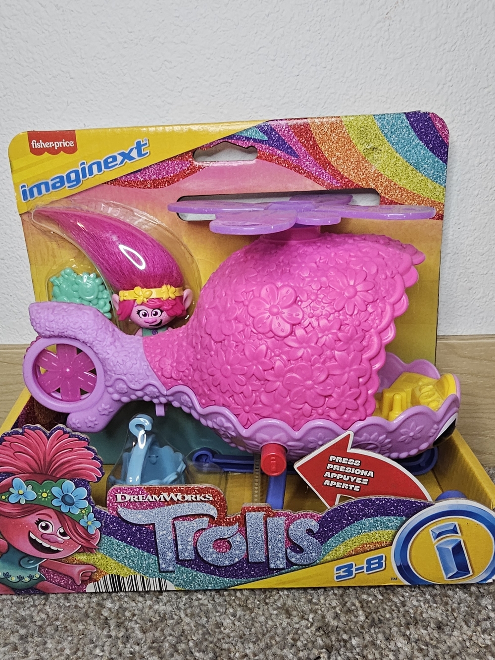 Fisher-Price Imaginext Trolls Pink Floral Carriage Playset
